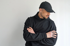 Felpa con cappuccio oversize nera unisex in cotone pesante con cuciture a rovescio Empyrom